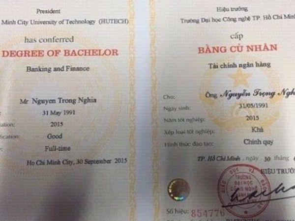 Làm Bằng Đại Học Hutech Có Hồ Sơ Gốc Chỉ Từ 2 Triệu Đồng